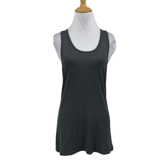 Under Armour Tank Top Womens S Small Gray Pink Heather Ribbed Scoop Neck Tunic - Picture 1 of 12
